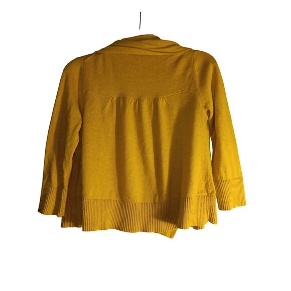 Yellow Eileen Fisher cropped cardigan sweater Yellow Organic Cotton Size XS - Picture 2 of 4